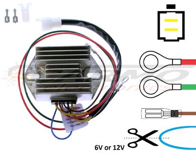 Carmo Electronics CARR1631 Ducati 6V 12V regulator rectifier Motorbike electronics or parts