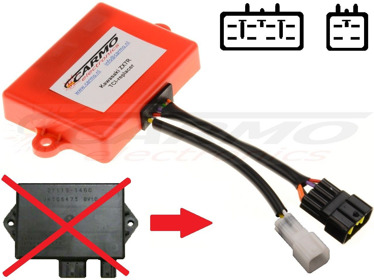 Carmo Electronics : Kawasaki ZX7R CDI Replacer 21119-1460